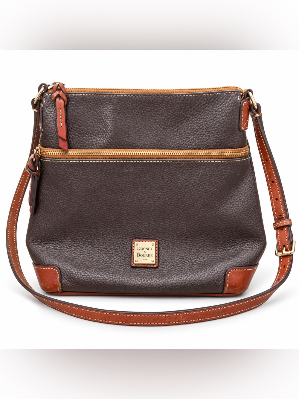 Dooney & Bourke R264 T’Moro Brown Pebble Grain Leather Crossbody Bag